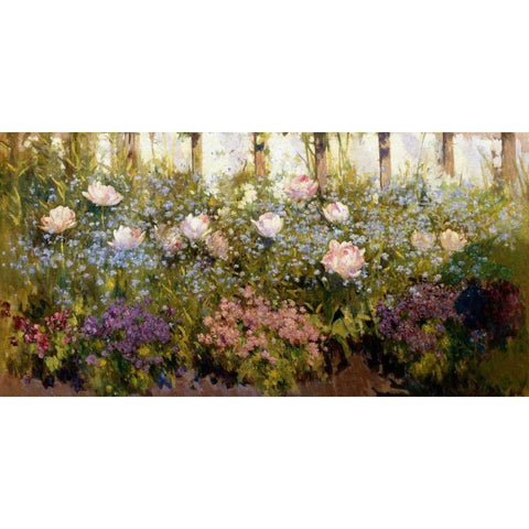 Flourished Border White Modern Wood Framed Art Print by Adam, Patrick William