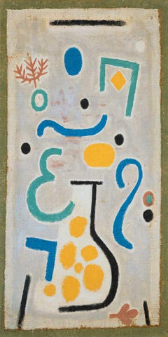 Die Vase Black Ornate Wood Framed Art Print with Double Matting by Klee, Paul