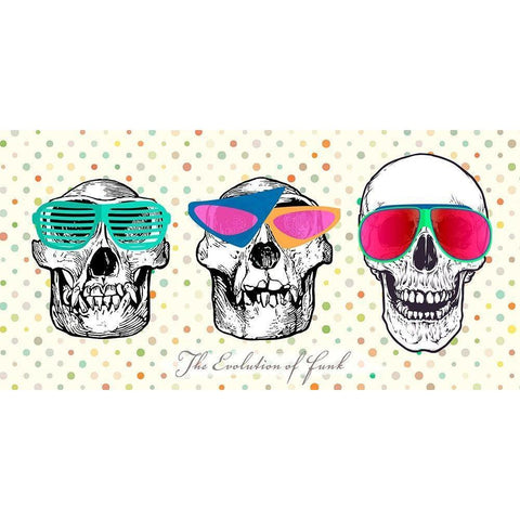 The evolution of funk White Modern Wood Framed Art Print by Steven, Hill