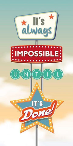 Its always impossible... White Modern Wood Framed Art Print with Double Matting by Steven, Hill