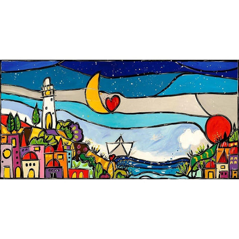 Tra di noi cE amore Black Modern Wood Framed Art Print with Double Matting by Wallas