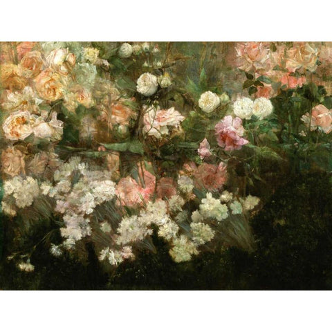 Garden in May White Modern Wood Framed Art Print by Dewing, Maria Oakey