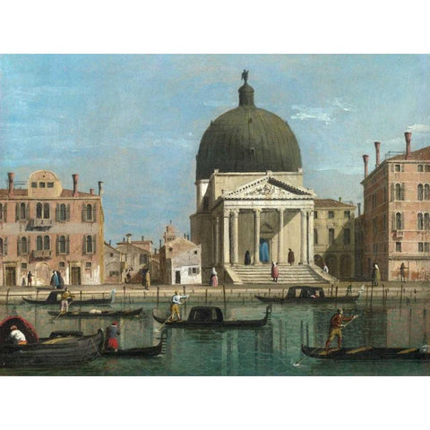 Venice White Modern Wood Framed Art Print by Follower of Canaletto