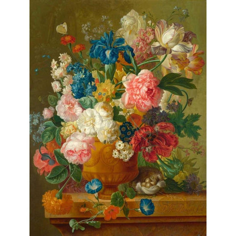 Flowers in a vase White Modern Wood Framed Art Print by Bosschaert the Elder, Ambrosius