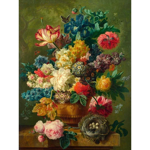 Composition of Flowers in a Vase White Modern Wood Framed Art Print by Bosschaert the Elder, Ambrosius
