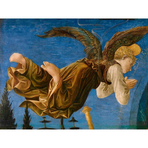 Angelo I Gold Ornate Wood Framed Art Print with Double Matting by Pesellino, Francesco