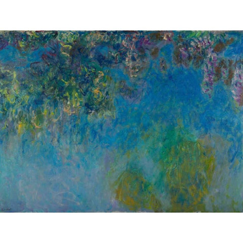 Wisteria Black Modern Wood Framed Art Print by Monet, Claude