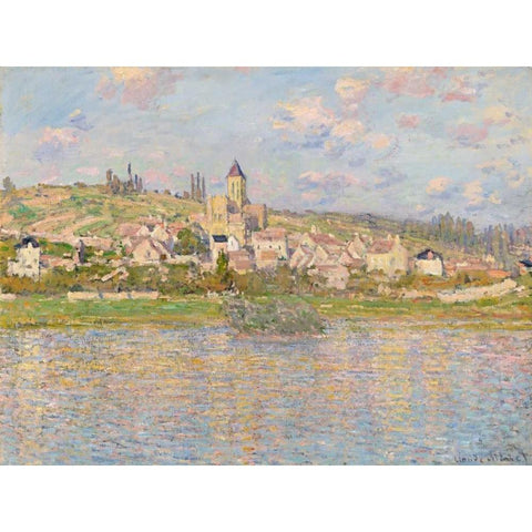 Vetheuil White Modern Wood Framed Art Print by Monet, Claude