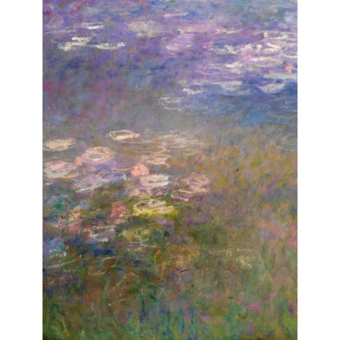 Water Lilies I Gold Ornate Wood Framed Art Print with Double Matting by Monet, Claude