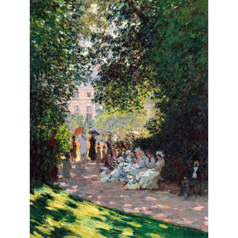 The Parc Monceau Gold Ornate Wood Framed Art Print with Double Matting by Monet, Claude