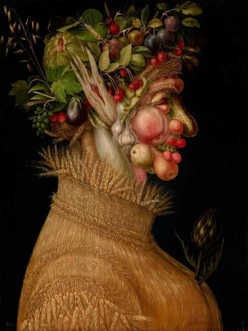 Summer White Modern Wood Framed Art Print with Double Matting by Arcimboldo, Giuseppe