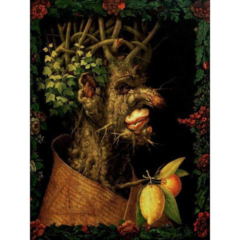 Winter White Modern Wood Framed Art Print by Arcimboldo, Giuseppe
