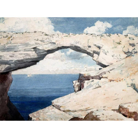 Glass Windows, Bahamas Black Modern Wood Framed Art Print by Homer, Winslow