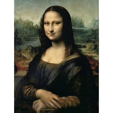 Monna Lisa White Modern Wood Framed Art Print by da Vinci, Leonardo