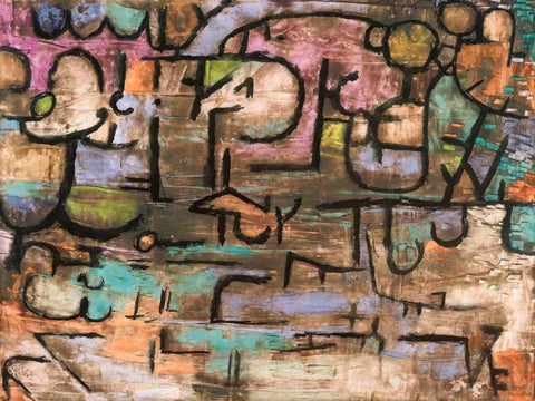 After the Flood White Modern Wood Framed Art Print with Double Matting by Klee, Paul