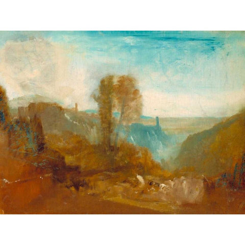 Tivoli - the Cascatelle White Modern Wood Framed Art Print by Turner, William