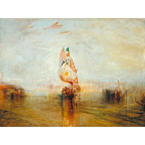 The Sun of Venice going to Sea Gold Ornate Wood Framed Art Print with Double Matting by Turner, William