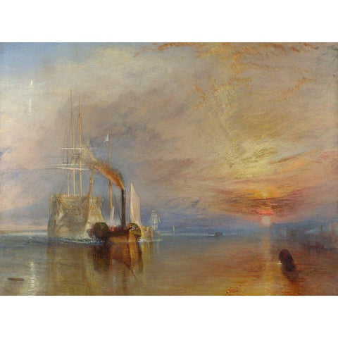 The Fighting Temeraire White Modern Wood Framed Art Print by Turner, William