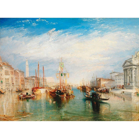 Venice- from the Porch of Madonna della Salute Black Modern Wood Framed Art Print with Double Matting by Turner, William
