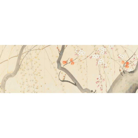 Flowers of the Four Seasons  White Modern Wood Framed Art Print by Anonymous