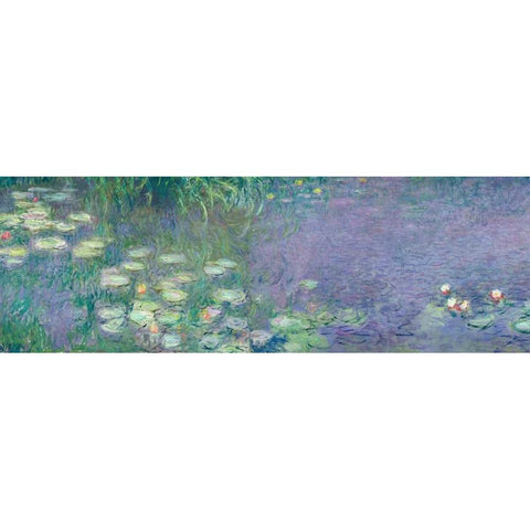 Morning I Black Modern Wood Framed Art Print with Double Matting by Monet, Claude