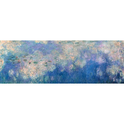 Waterlilies- The Clouds Black Modern Wood Framed Art Print with Double Matting by Monet, Claude