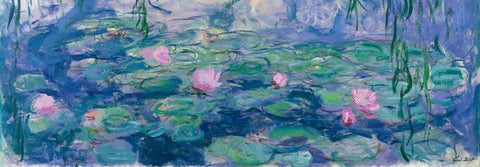 Waterlilies White Modern Wood Framed Art Print with Double Matting by Monet, Claude