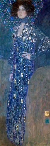 Emilie Louise Flöge White Modern Wood Framed Art Print with Double Matting by Klimt, Gustav