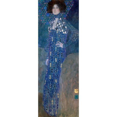 Emilie Louise Flöge Gold Ornate Wood Framed Art Print with Double Matting by Klimt, Gustav