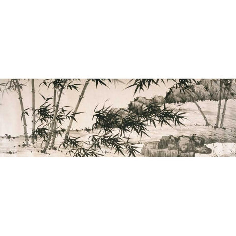 Bamboo under Spring Rain White Modern Wood Framed Art Print by Chang, Xia