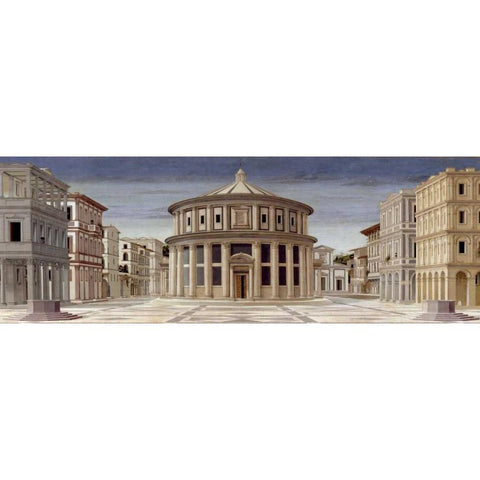 La citta ideale White Modern Wood Framed Art Print by della Francesca, Piero