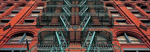 The Puck Building Facade Soho NYC White Modern Wood Framed Art Print with Double Matting by Berenholtz, Richard