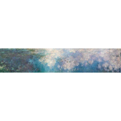 The Water Lilies - The Clouds Black Modern Wood Framed Art Print with Double Matting by Monet, Claude
