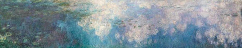 The Water Lilies - The Clouds White Modern Wood Framed Art Print with Double Matting by Monet, Claude