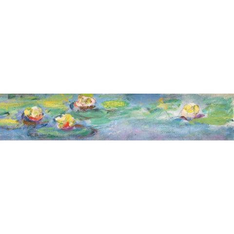 Nympheas Gold Ornate Wood Framed Art Print with Double Matting by Monet, Claude