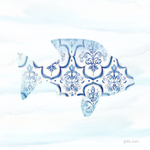 Mediterranean Breezes XIV White Modern Wood Framed Art Print with Double Matting by Coulter, Cynthia