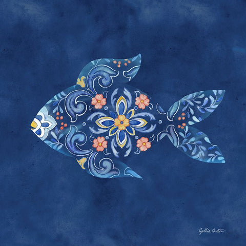 Mediterranean Breezes XV White Modern Wood Framed Art Print with Double Matting by Coulter, Cynthia