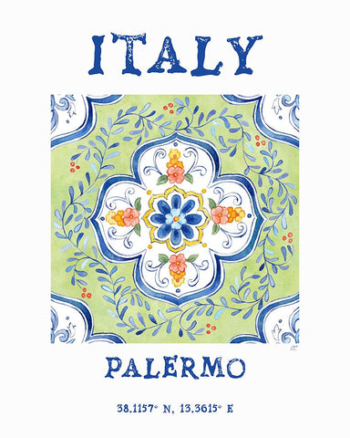 Mediterranean Breezes XVIII White Modern Wood Framed Art Print with Double Matting by Coulter, Cynthia