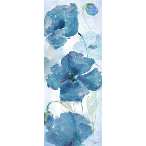 Shades of Blue Panel I Black Modern Wood Framed Art Print by Tre Sorelle Studios