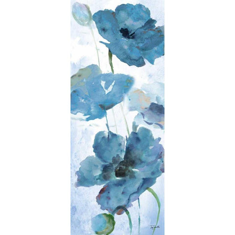 Shades of Blue Panel II Black Modern Wood Framed Art Print by Tre Sorelle Studios