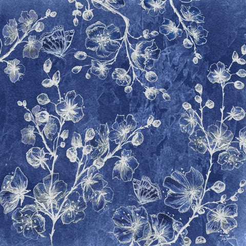 Indigo Asian Influence I Black Modern Wood Framed Art Print by Tre Sorelle Studios