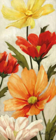 Spice Floral Panel II White Modern Wood Framed Art Print with Double Matting by Milan, Vittorio