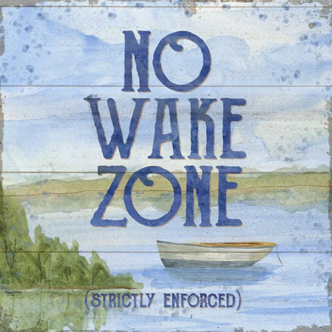 Lake Living II (no wake zone) Black Modern Wood Framed Art Print by Reed, Tara