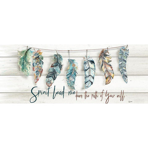Tribal Feathers Sign White Modern Wood Framed Art Print by Tre Sorelle Studios