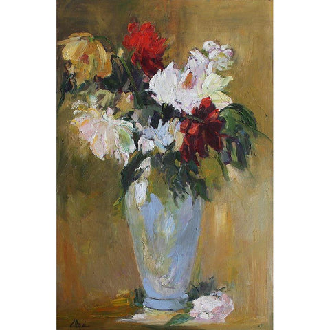 Flower Power Vase White Modern Wood Framed Art Print by Fine, Alexi