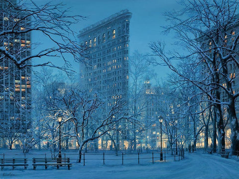 Winter Icon White Modern Wood Framed Art Print with Double Matting by Lushpin, E.