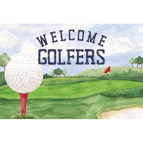 Golf Days landscape I-Welcome White Modern Wood Framed Art Print by Reed, Tara