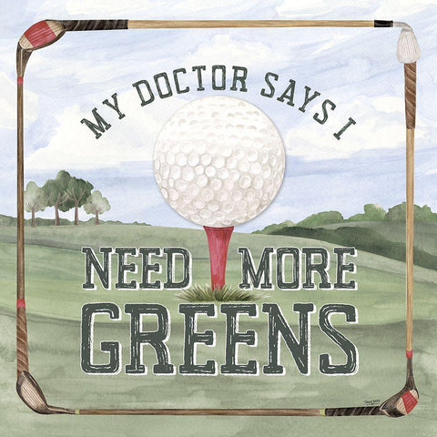 Golf Days neutral I-More Greens White Modern Wood Framed Art Print by Reed, Tara