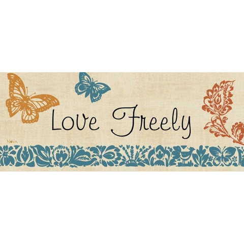 Blue Indigo Sentiment Panel II Gold Ornate Wood Framed Art Print with Double Matting by Studio Nova