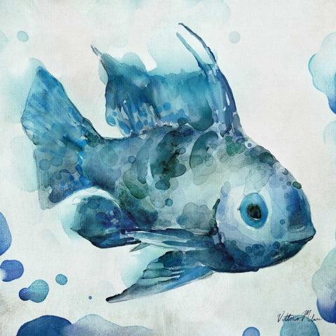 Watercolor Sea Creatures I White Modern Wood Framed Art Print by Milan, Vittorio